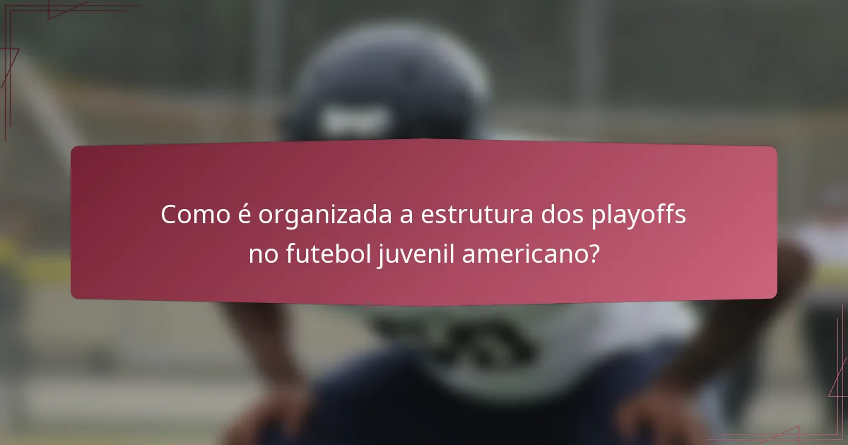 Como é organizada a estrutura dos playoffs no futebol juvenil americano?